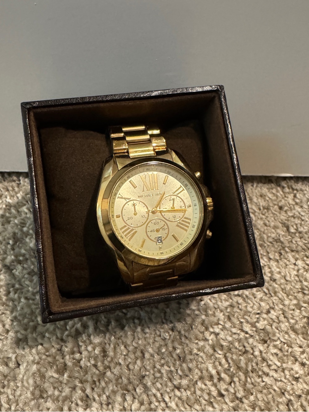 Michael Kors women’s Gold Stainless Steel Chronograph Bracelet Watch